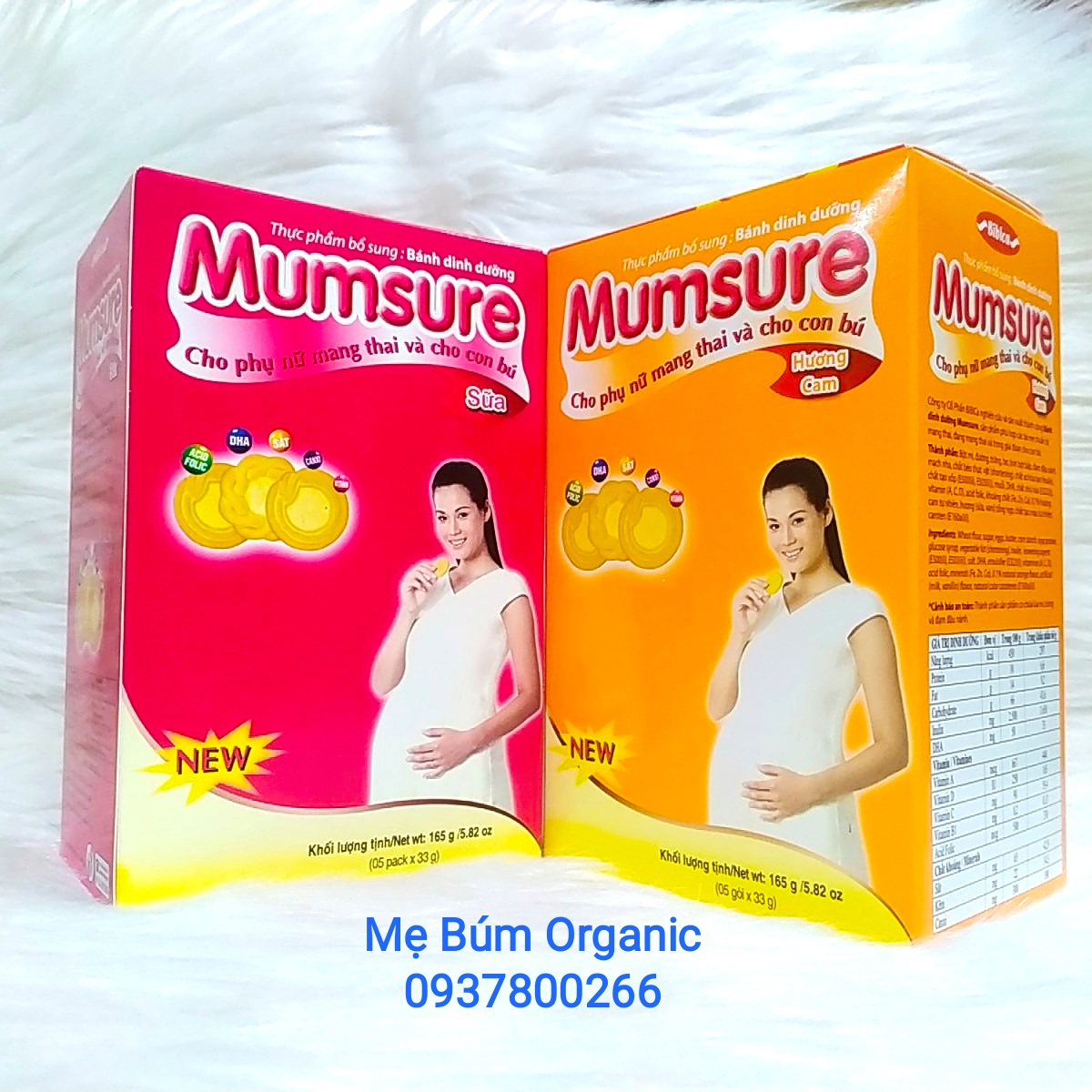 [ Combo 02 hộp] Bánh Dinh Dưỡng Mumsure Bibica Hương Sữa&Cam - Sản phẩm dinh dưỡng dành cho phụ nữ chuẩn bị mang thai & đang mang thai.