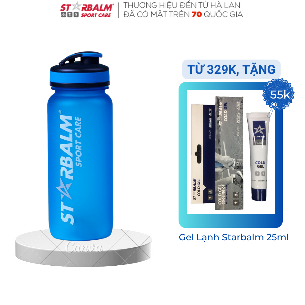 Bình nước thể thao starbalm 650ml, bình nước cao cấp, bình nước cá nhân, bình nước chạy bộ, bình nước tập gym