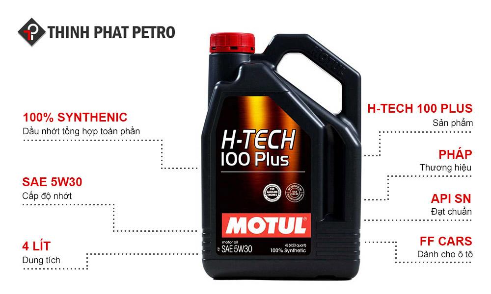 [HCM]Nhớt Tổng Hợp XE HƠI Ô TÔ Motul H-Tech 100 Plus 5w30 SN (4lít)