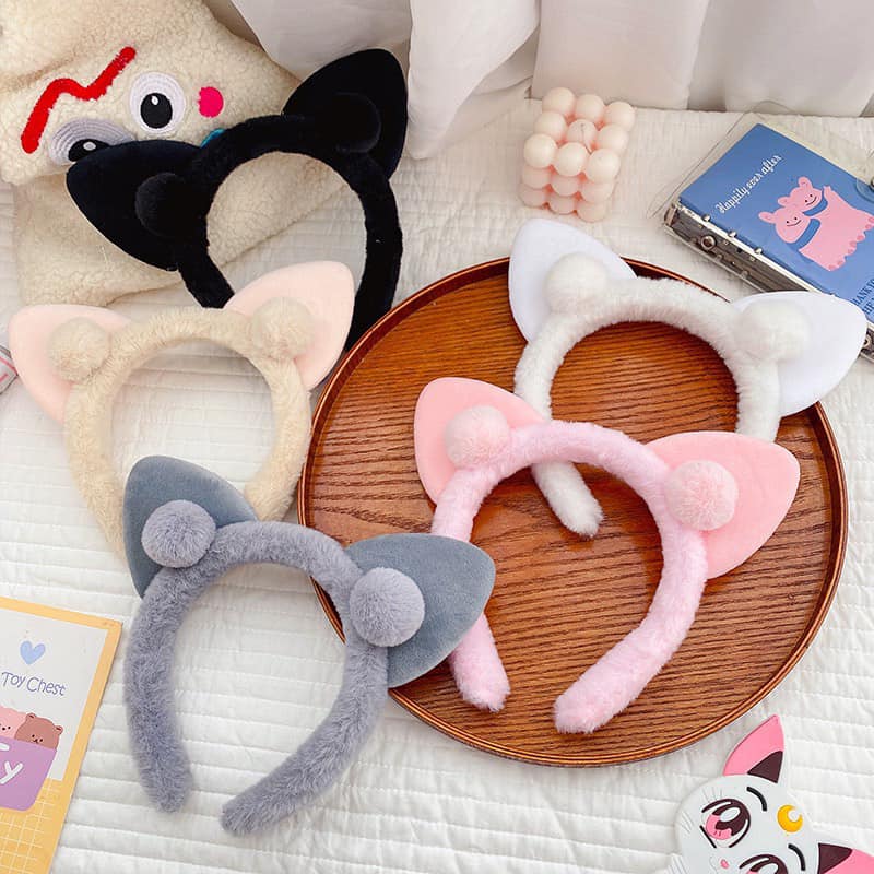 Bờm Cài Tóc Tai Mèo 2 Cục Bông Mềm Mịn Siêu Xinh Xắn Ngộ Nghĩnh Băng Đô Lông Cừu Cute Thỏ Gấu Dành Cho Nữ (nhắn tin để chọn màu)