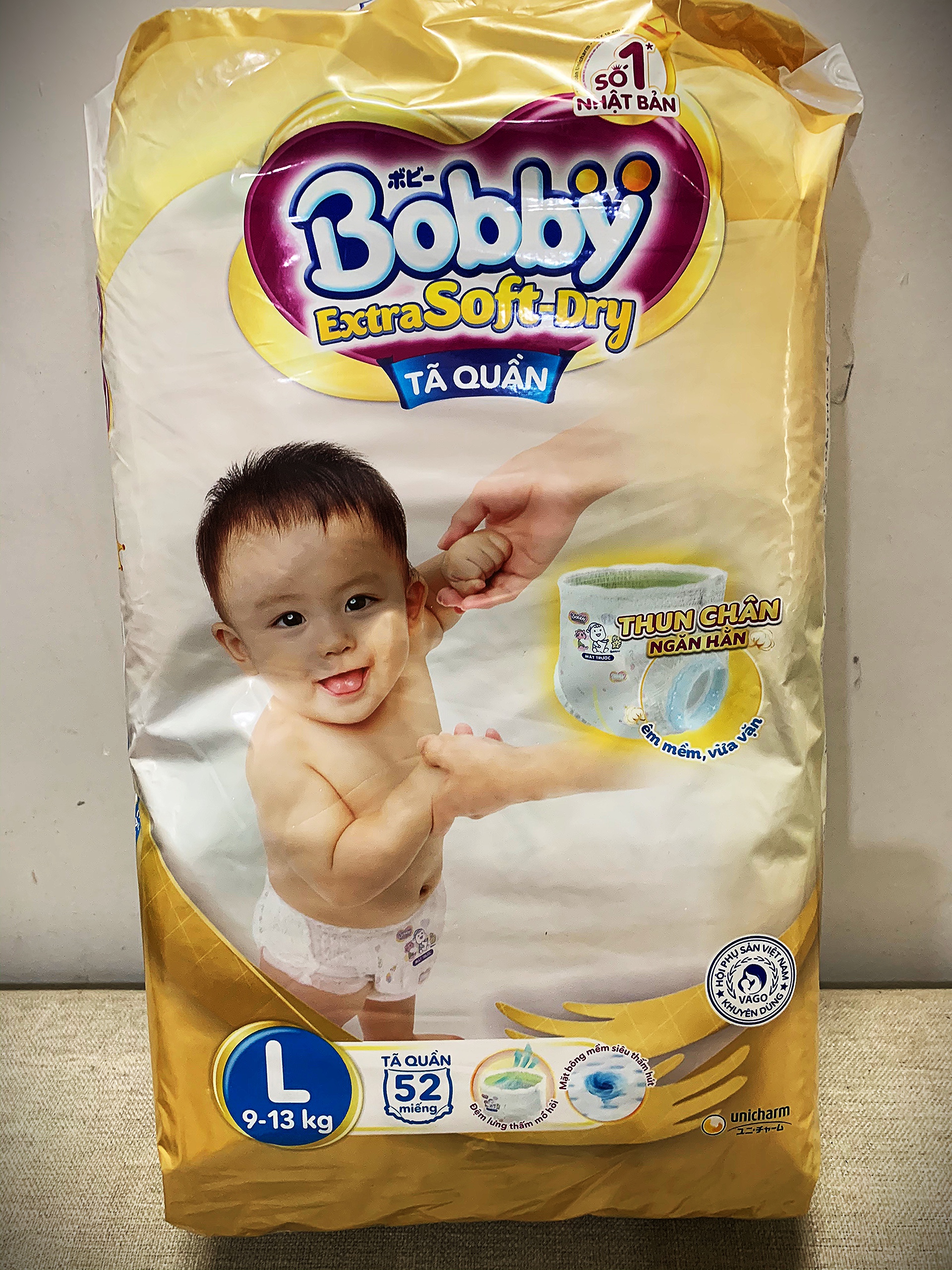Tã Bỉm quần Bobby Extra Soft Dry L52 /XL46/XXL42 Miếng (không quà)