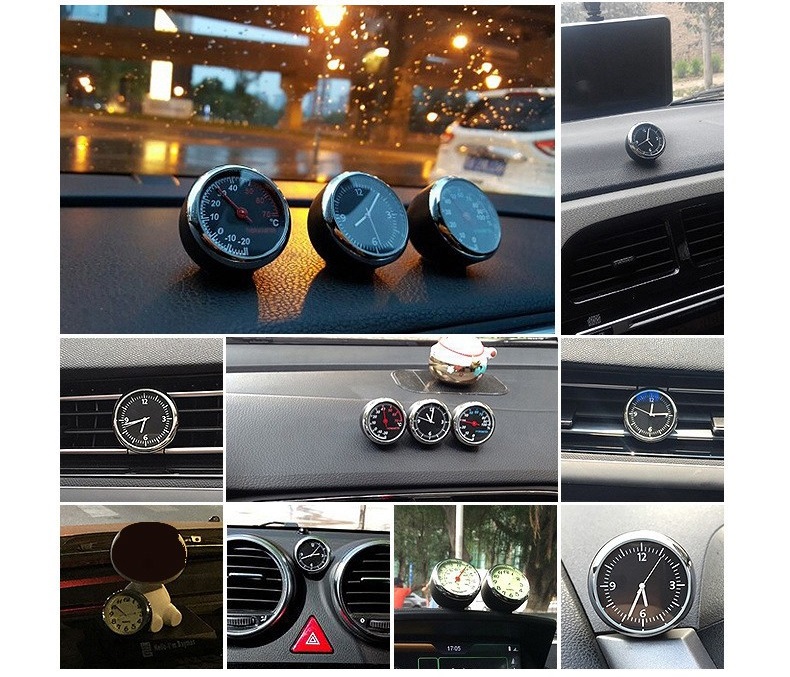 Combo Đồng Hồ Đo Giờ, Nhiệt Độ, Độ Ẩm Trên Ô Tô