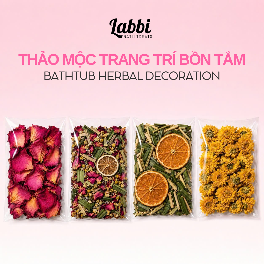 TỔNG HỢP [Labbi] Hoa hồng sấy lạnh / Hoa cúc sấy lạnh / Hoa hồng khô / Thảo mộc / Cam sả / Trang trí bồn tắm dưỡng da