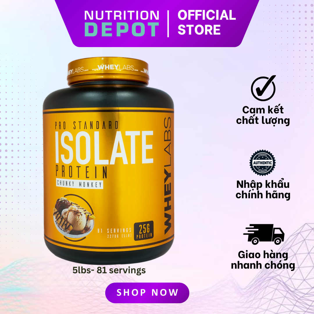 Sữa tăng cơ Wheylabs Pro Standard Whey Protein Isolate Hộp 2.27kg - 81 lần dùng - Nutrition Depot Vietnam