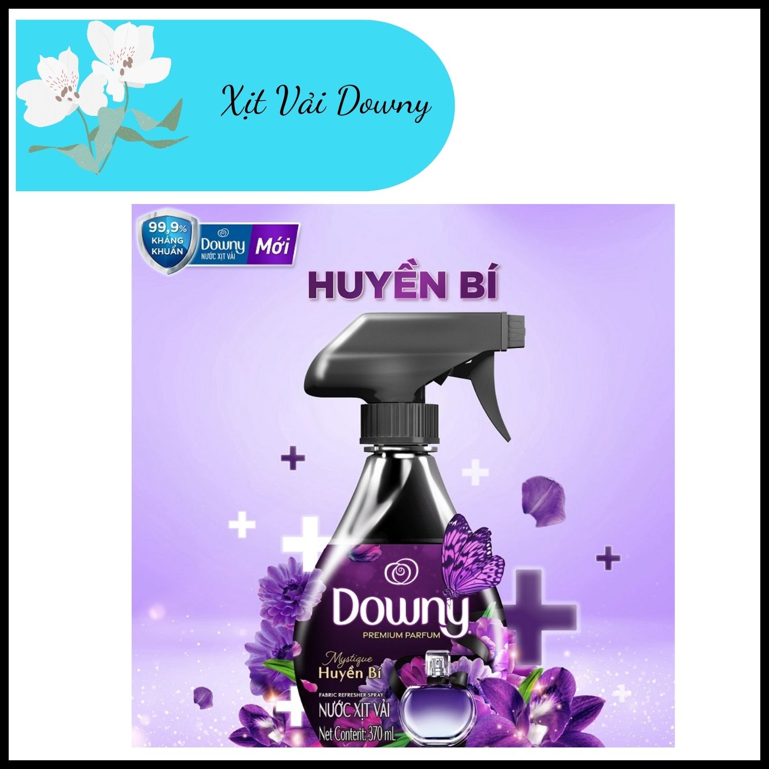 Xịt xả vải Downy hương huyền bí 370ml
