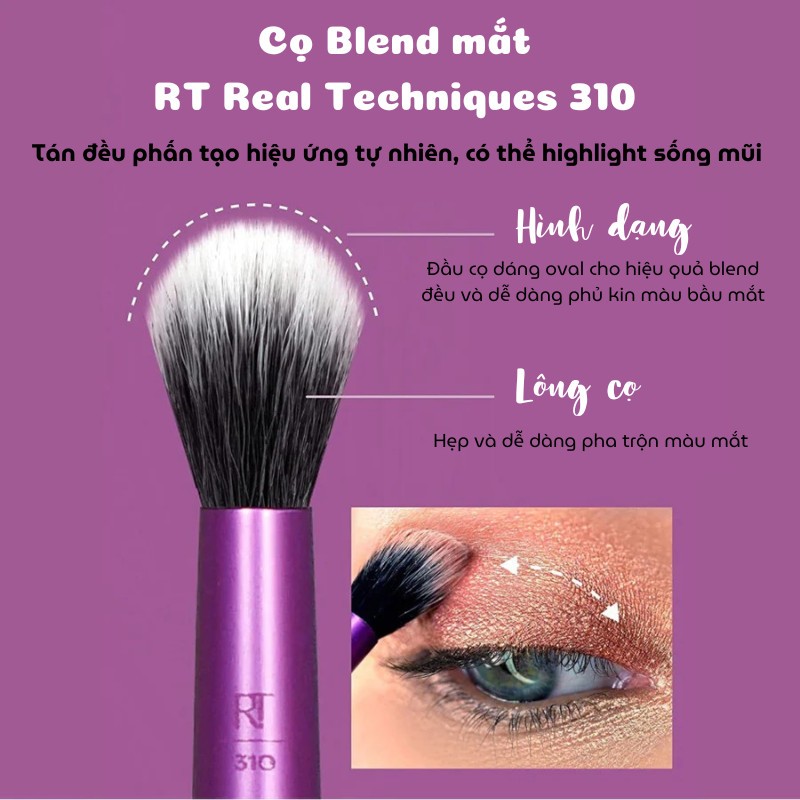 Cọ blending mắt rt real techniques eye rt310