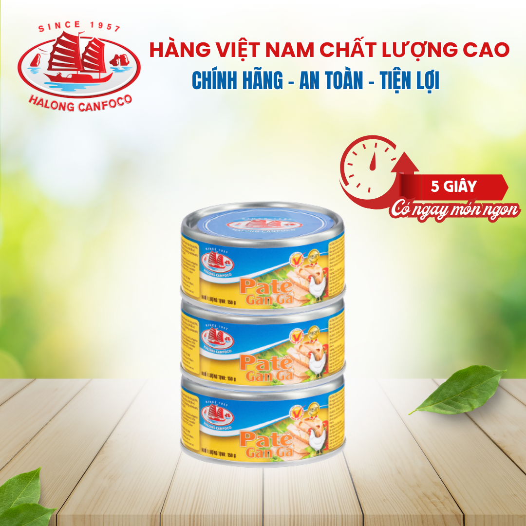 Combo 3 hộp pate gan gà 150g - Đồ Hộp Hạ Long