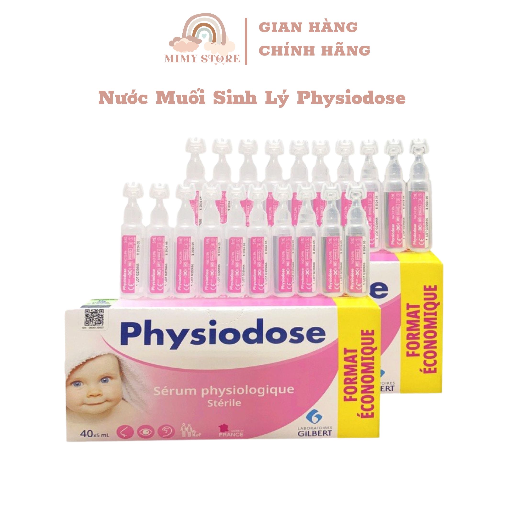 Nước Muối Sinh Lý Physiodose Pháp (Hộp 40 ống x 5ml)
