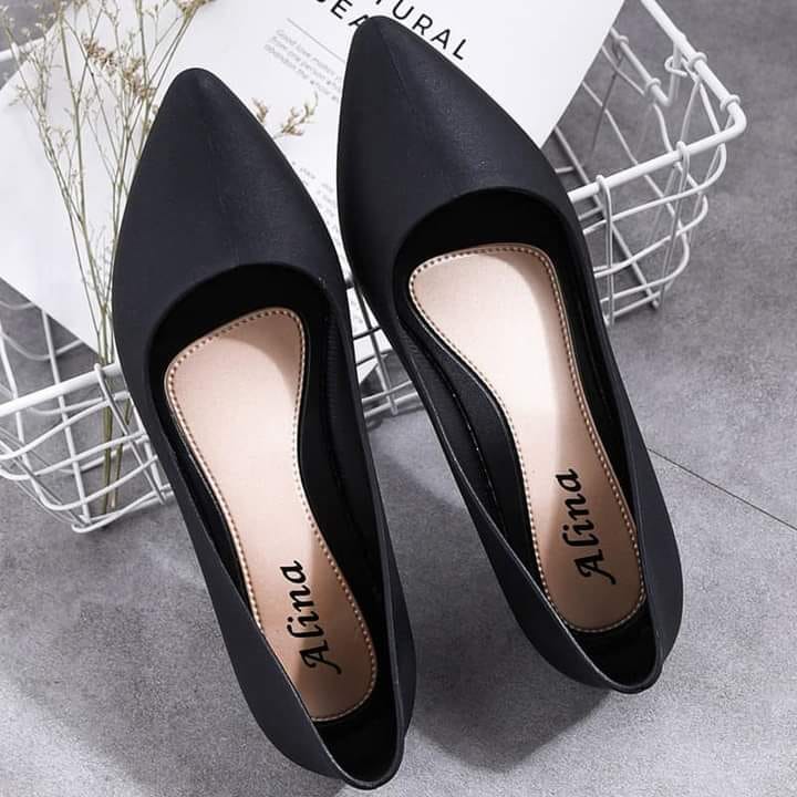 giày búp bê mũi nhọn trơn 35