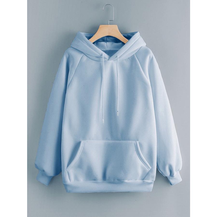 [HCM]áo hoodie xanh biển trơn unisex - áo khoác nỉ bông hoodie basic blue - hoodie chui đầu thời trang nam nữ phong cách