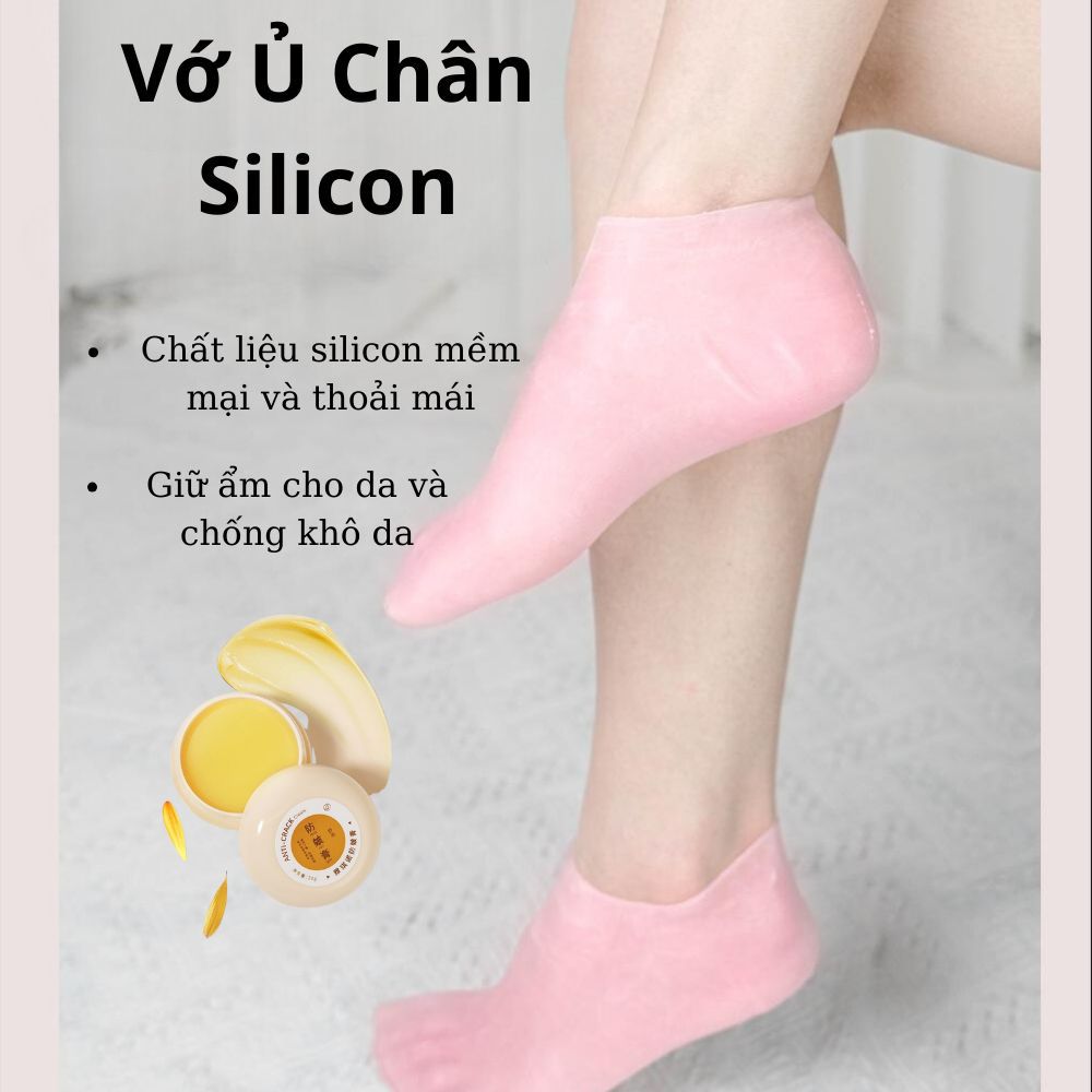 Vớ ủ kem chống khô da ngăn ngừa nứt nẻ gót chân, tất ủ chân ủ kem dưỡng trắng dưỡng ẩm làm mềm da