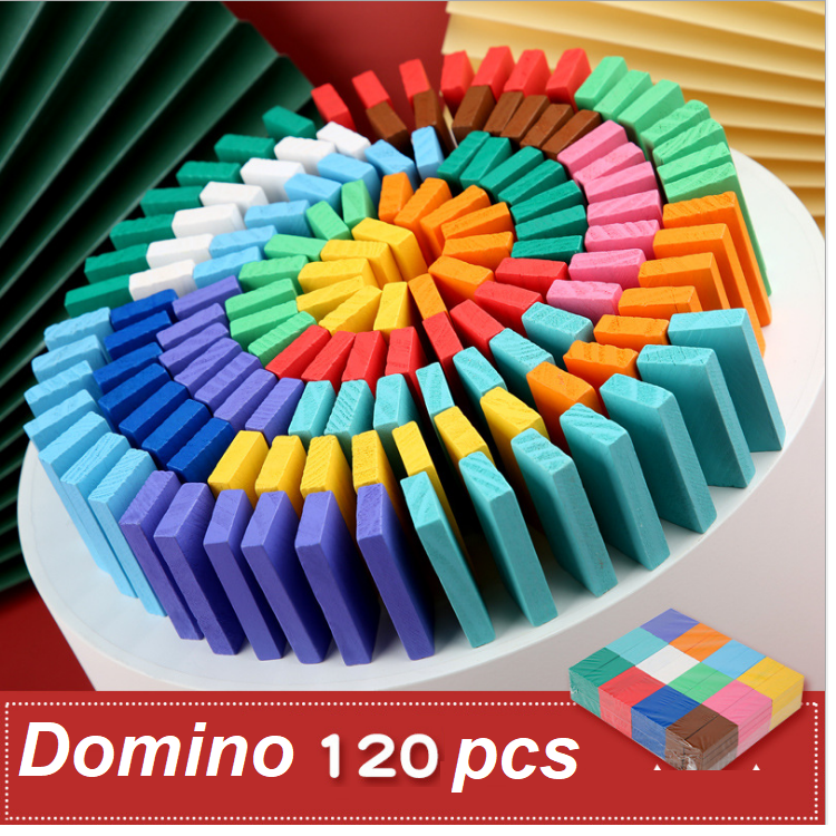 Domino mini 120 chi tiết Đồ chơi trẻ em - Bộ đồ chơi Domino bằng gỗ, đồ chơi thông mình