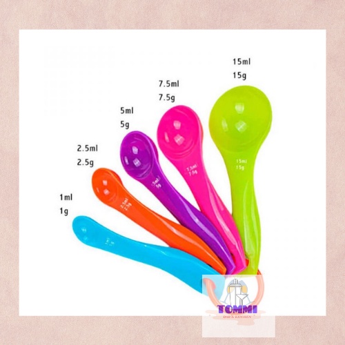 Bộ muỗng/thìa đong lường nhựa pha chế - bộ đong pha chế đủ màu - dụng cụ pha chế