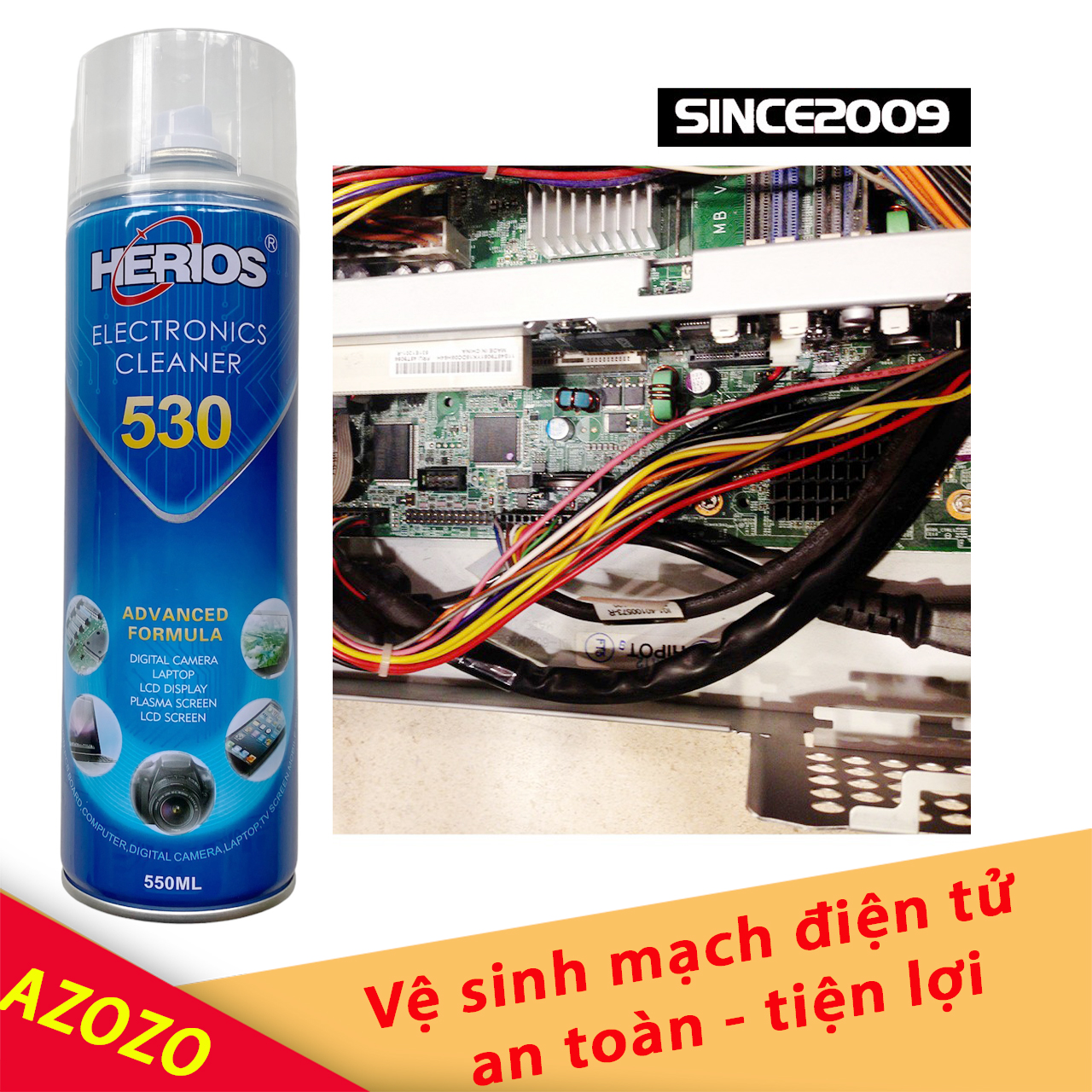 Chai xịt vệ sinh bo mạch điện tử Herios xuất khẩu Châu Âu AZOZO