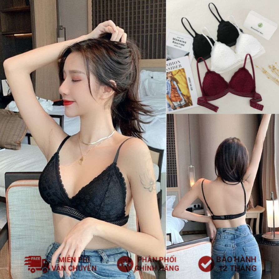 Áo ngực phối ren họa tiết hoa bra ren, áo bra mút mỏng nhẹ nhàng thoải mái