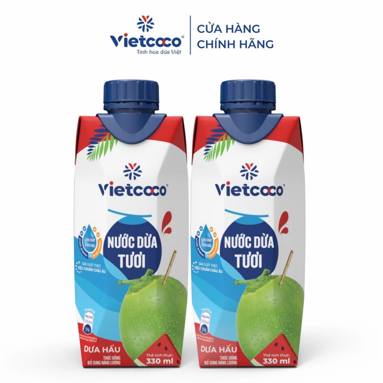 Nước dừa dưa hấu Vietcoco 330ml, bổ máu giải khát.
