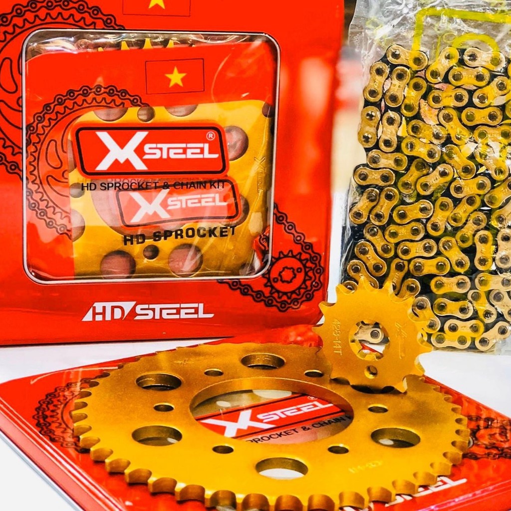 ( X1R ) BỘ NHÔNG SÊN DĨA X STEEL SỬ DỤNG CHO WINNER, SONIC, EXCITER, SIRIUS FULL VÀNG SIÊU BỀN