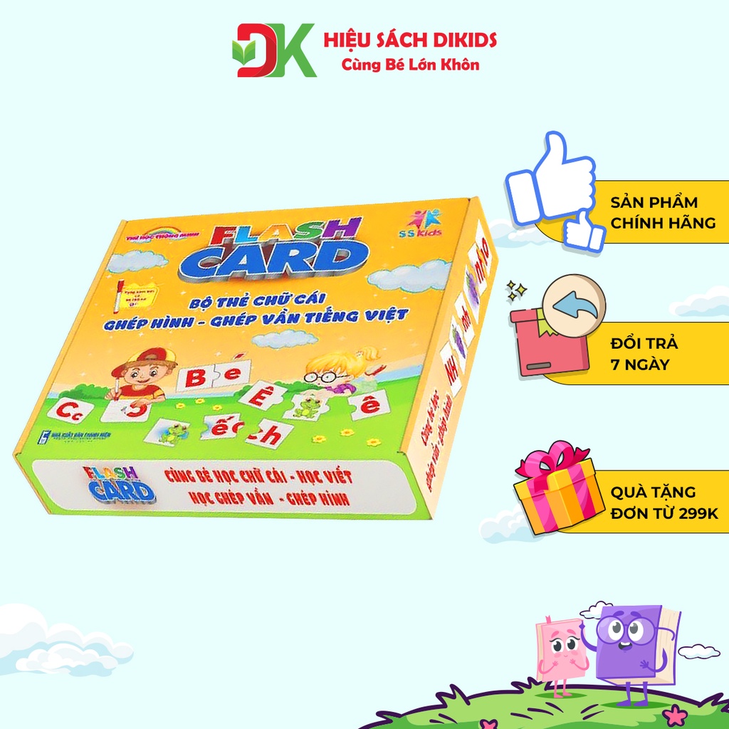 Flashcard bộ thẻ chữ cái Ghép hình ghép vần tiếng Việt khổ A5