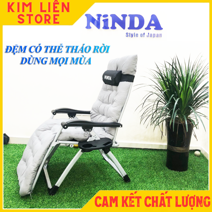 [Bảo Hành 1 năm] Ghế xếp thư giãn NinDa NDG830 gấp gọn - Ghế xếp du lịch có tay vịn - Ghế tựa lưng - ghế gaming - ghế lười