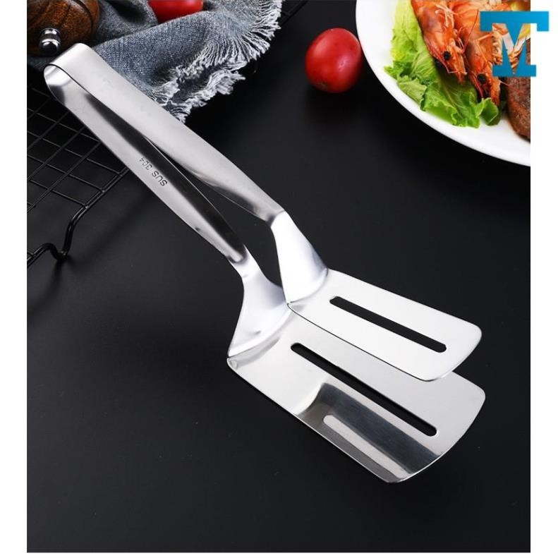 Hot-selling household goods Kẹp gắp đồ ăn bằng inox chiên xẻng nướng gắp đồ nóng như bít tết cá rán thịt nướng