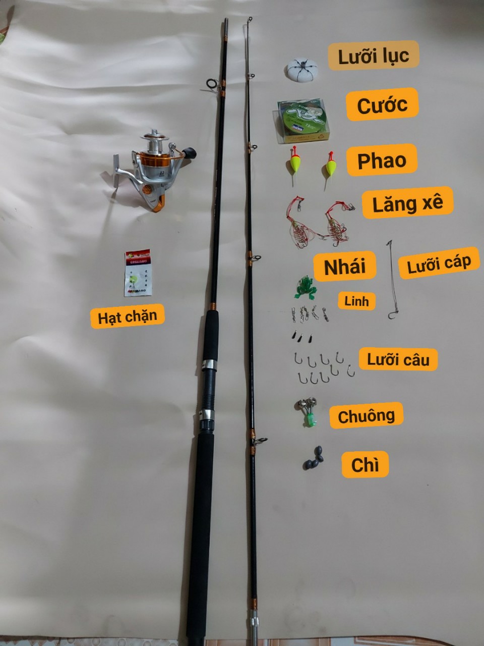 Bộ combo cần 2 khúc đặc với máy yomoshi và phụ kiện 12 món.bộ combo cần 2 khúc.cần 2 câu máy 2 khúc đặc