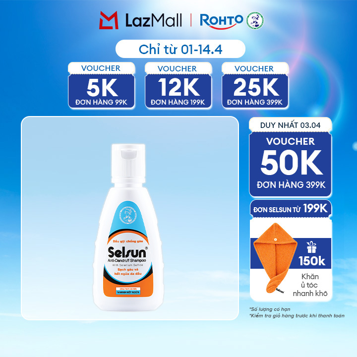 Dầu gội Selsun chống gàu, sạch gàu  hết ngứa da đầu Selsun Anti-Dandruff Shampoo 50ml