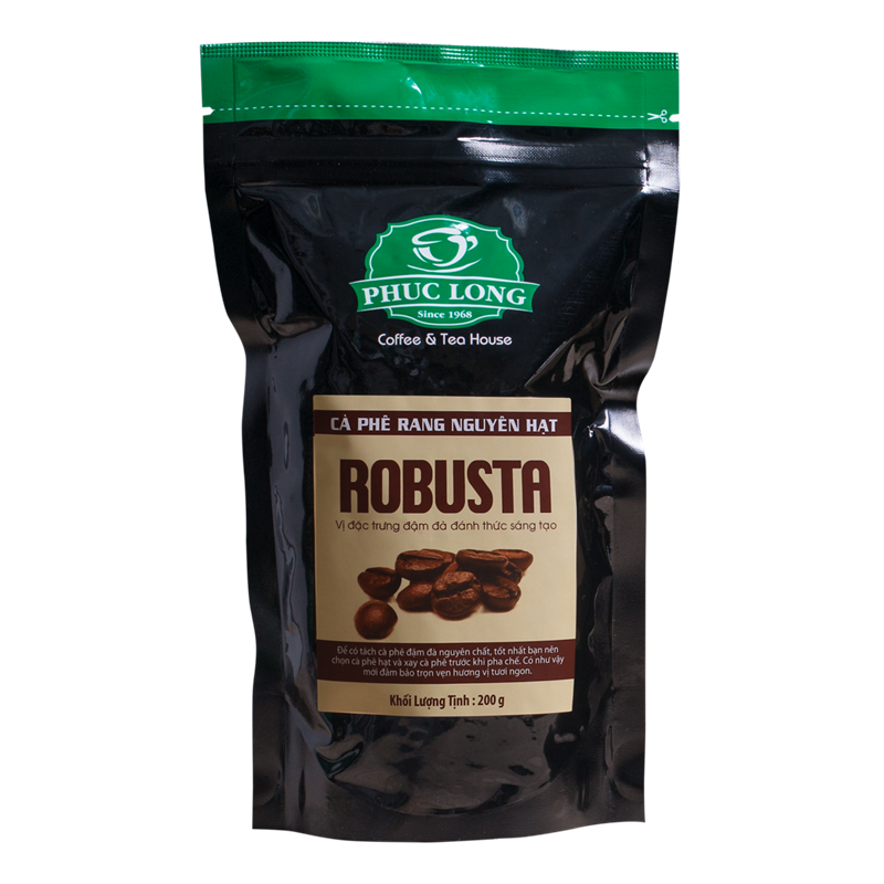 Cà phê robusta không bơ 200gr - trà và cà phê phúc long