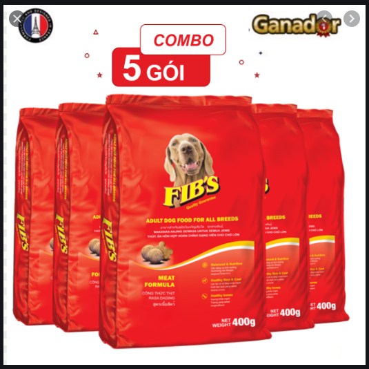 Thức ăn hạt cho chó trưởng thành. fibs- 400g/ gói. tc : 2kg