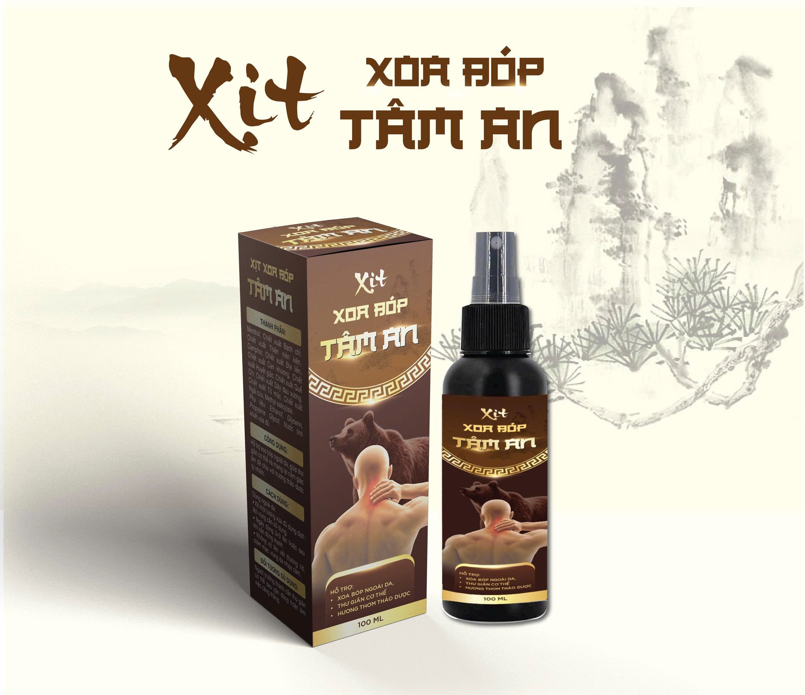 Xịt Xoa Bóp Tâm An Hỗ Trợ Thư Giãn Cơ Thể