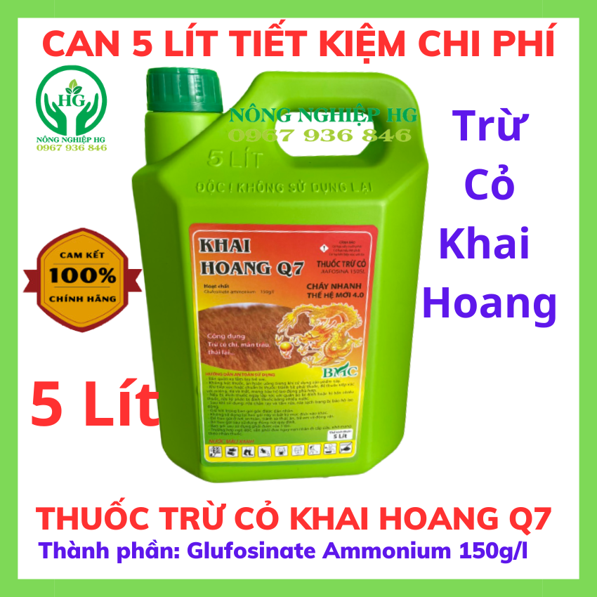 Thuốc Trừ Cỏ Khai Hoang Q7, thay thế cỏ paraquat, glyphosate,Trừ cỏ phá hoang, trừ cỏ bờ, cỏ vườn, cỏ mần trầu, cỏ chỉ,cỏ tranh, cỏ lồng vực, Nông Nghiệp HG