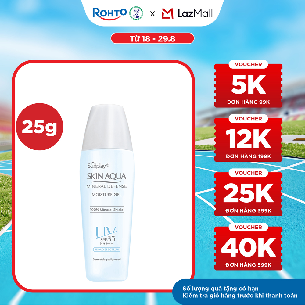 Kem chống nắng vật lý Skin Aqua dưỡng ẩm, dạng gel dùng hàng ngày Sunplay Skin Aqua Mineral Defense Moisture Gel SPF50+ PA++++ 25g