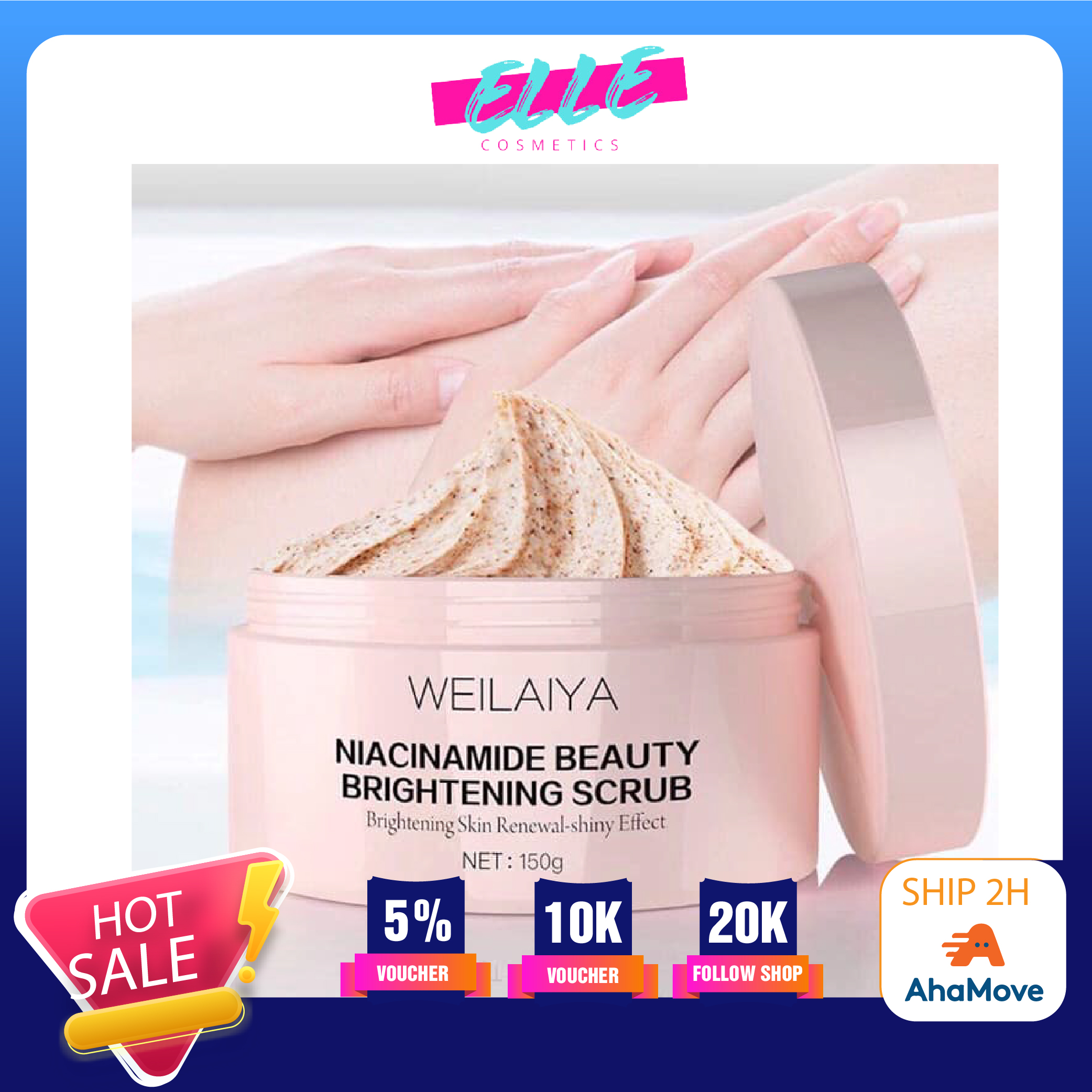 Tẩy tế bào da chết body trắng sáng da Weilaiya 150g