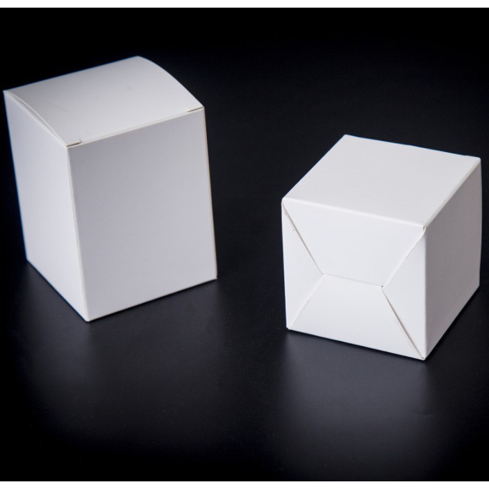 Hộp giấy hình vuông màu trắng da bò nhiều kích thước 5x5cm, 6x6cm, 7x7cm