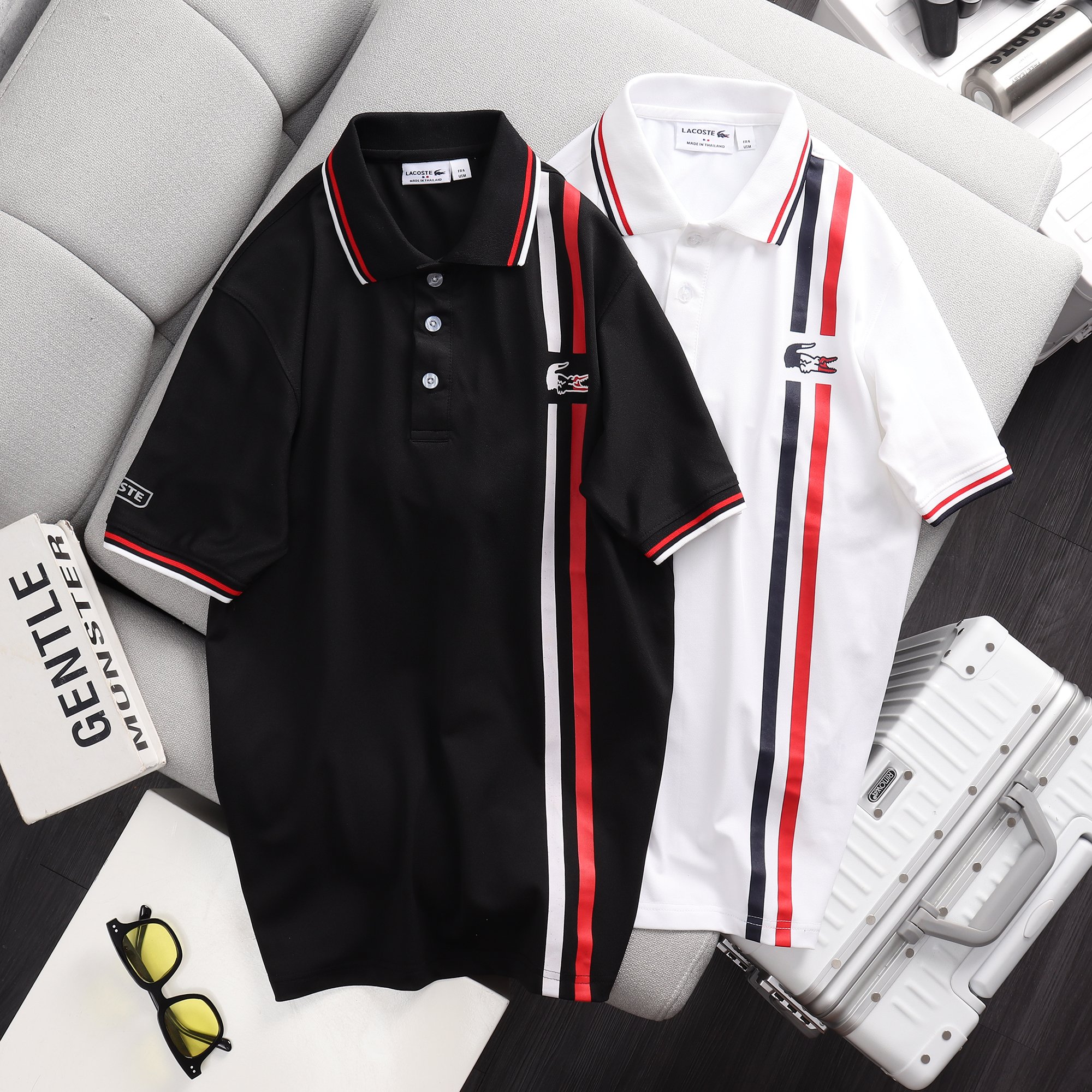 [HCM]ÁO THUN CÁ SẤU NAM CÓ CỔ IN SỌC DỌC TRẺ TRUNG - HÀNG VNXK