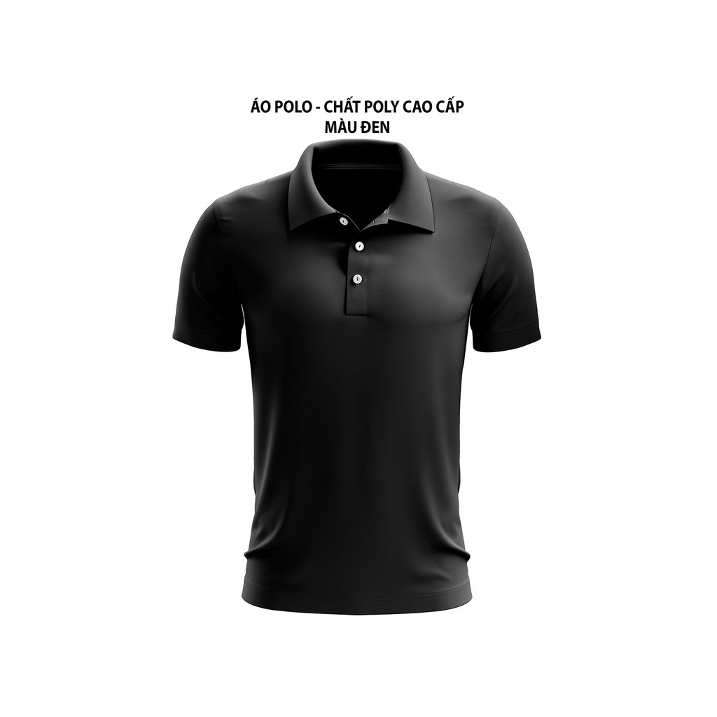 Áo thun cá sấu cổ trụ màu đen at-bt00