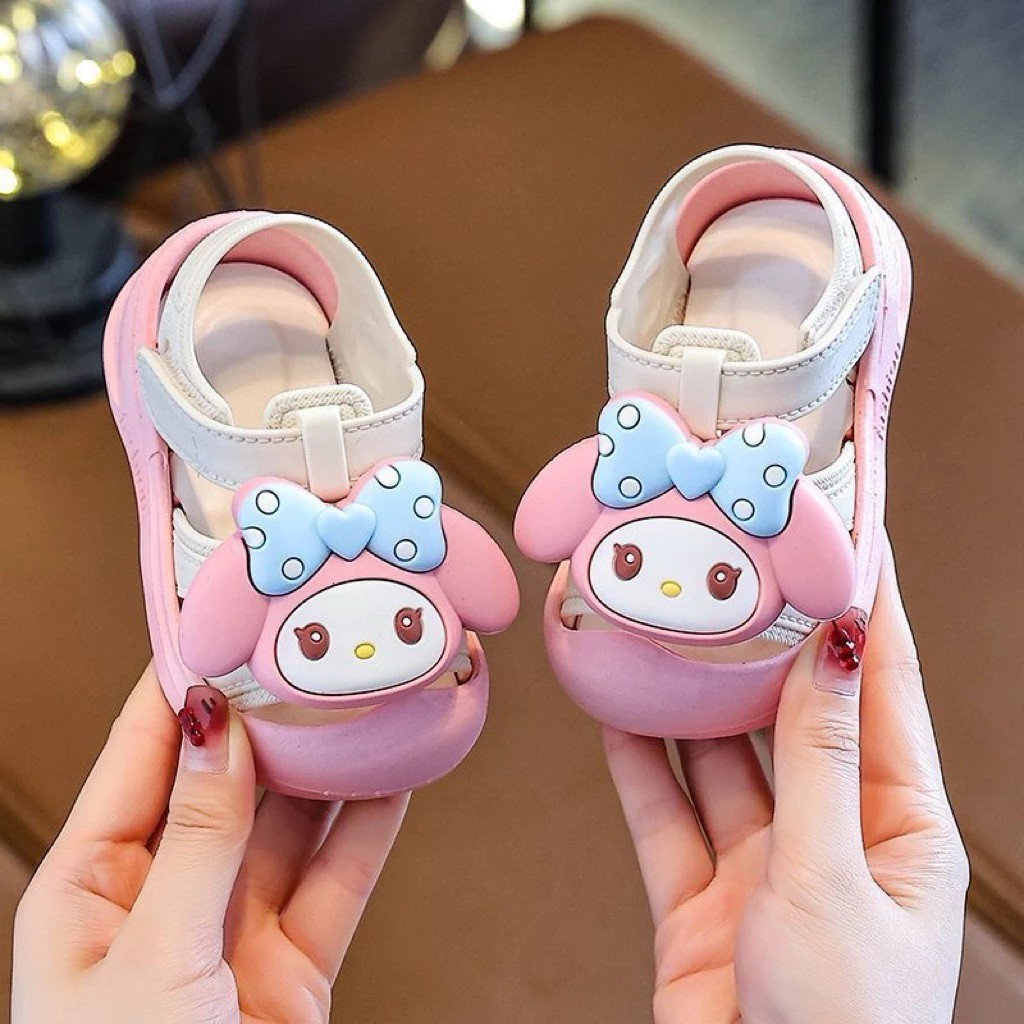  Giày quai dán cho bé gái siêu dễ thương cho bé gái tập đi hình thỏ Melody và mèo kitty 