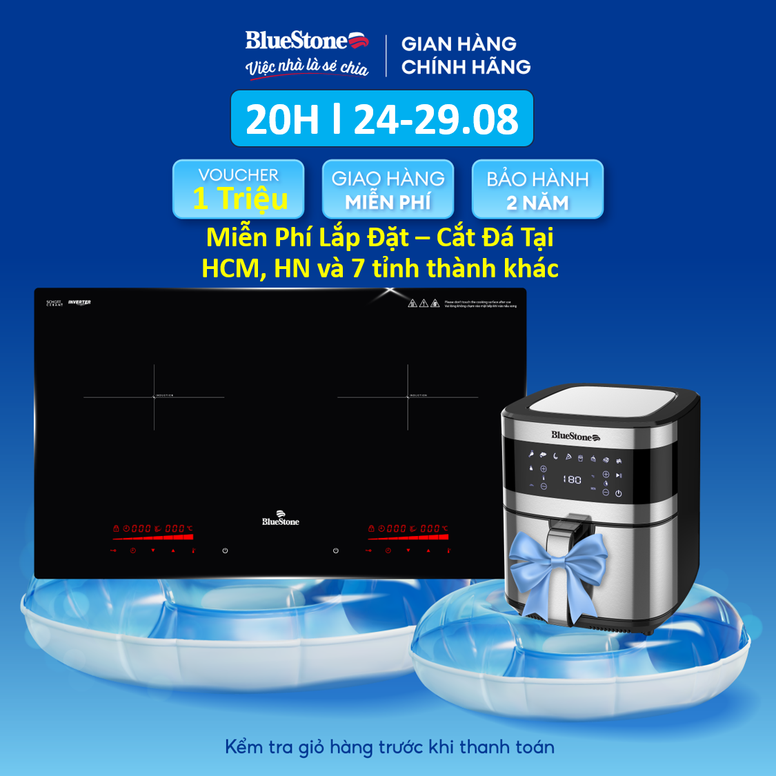 [Trả Góp 0%] Bếp Từ Đôi BlueStone ICB-6948 5200W - Miễn Phí Lắp đặt cắt đá - HCM, Hà Nội và 7 tình thành khác - Bảo Hành 24 Tháng