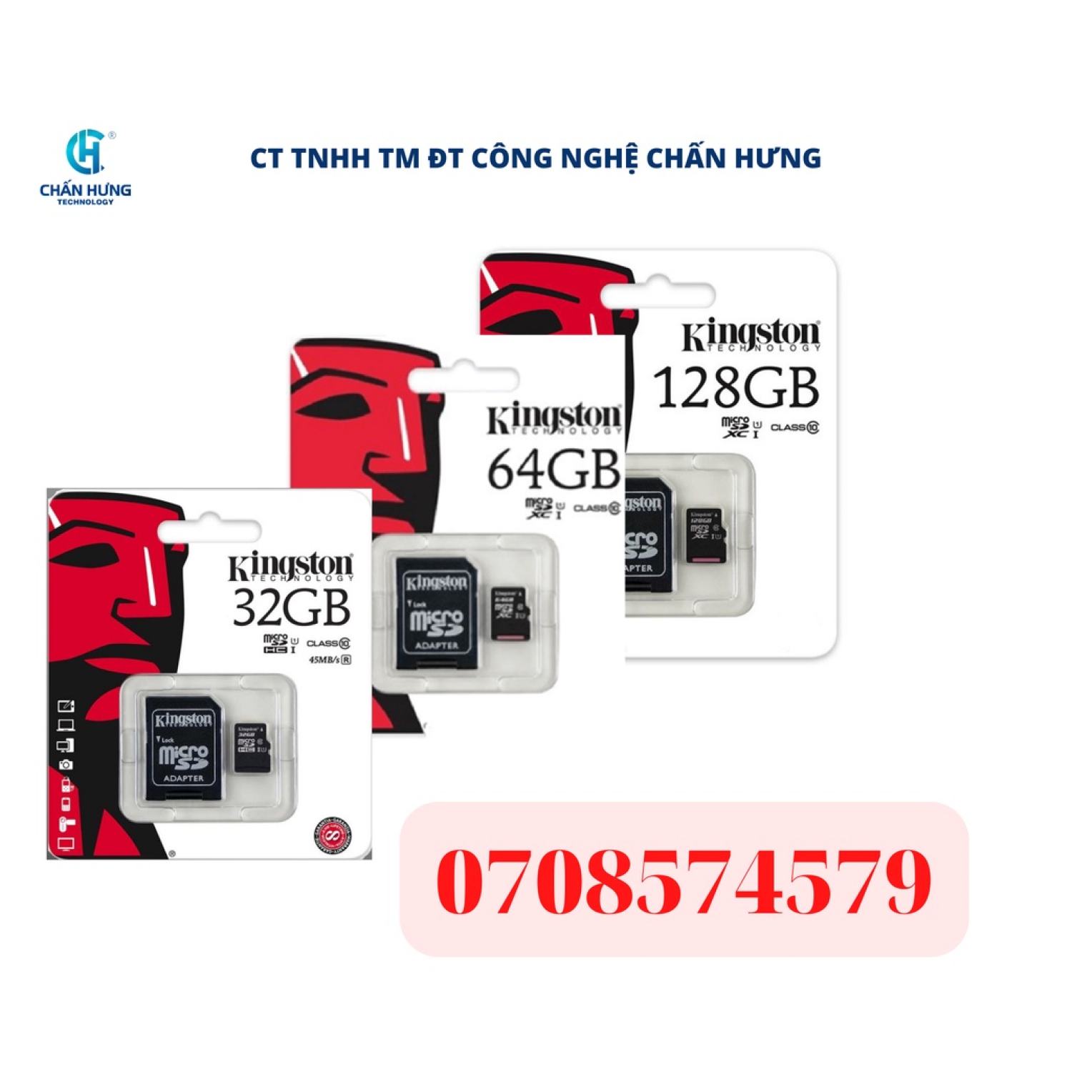 Thẻ nhớ kingston microsd class 10 - 32gb, 64gb, 128gb -chính hãng