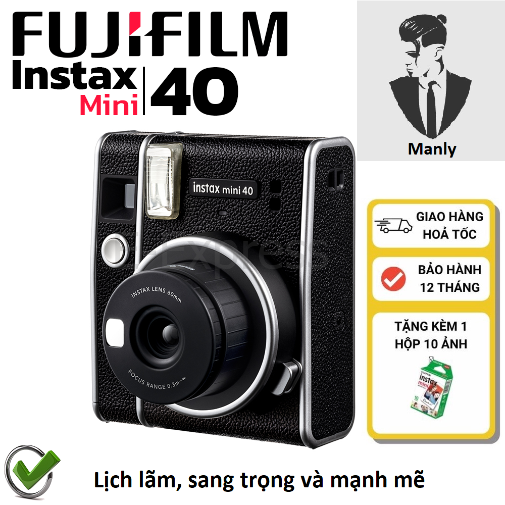 Máy ảnh chụp lấy liền FUJIFILM instax Mini 40  tặng kèm 10 Phim