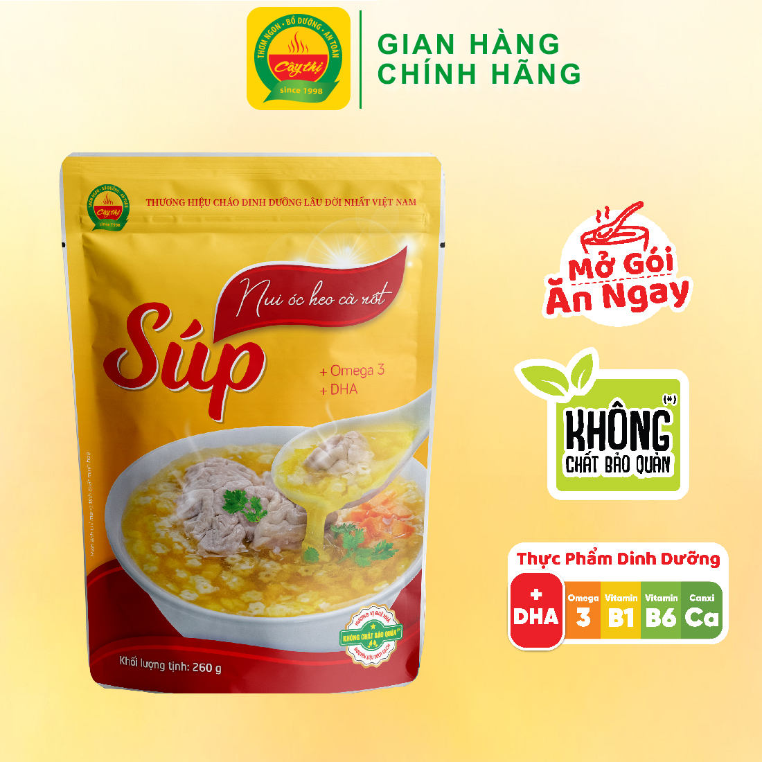 Súp nui óc heo cà rốt - cây thị