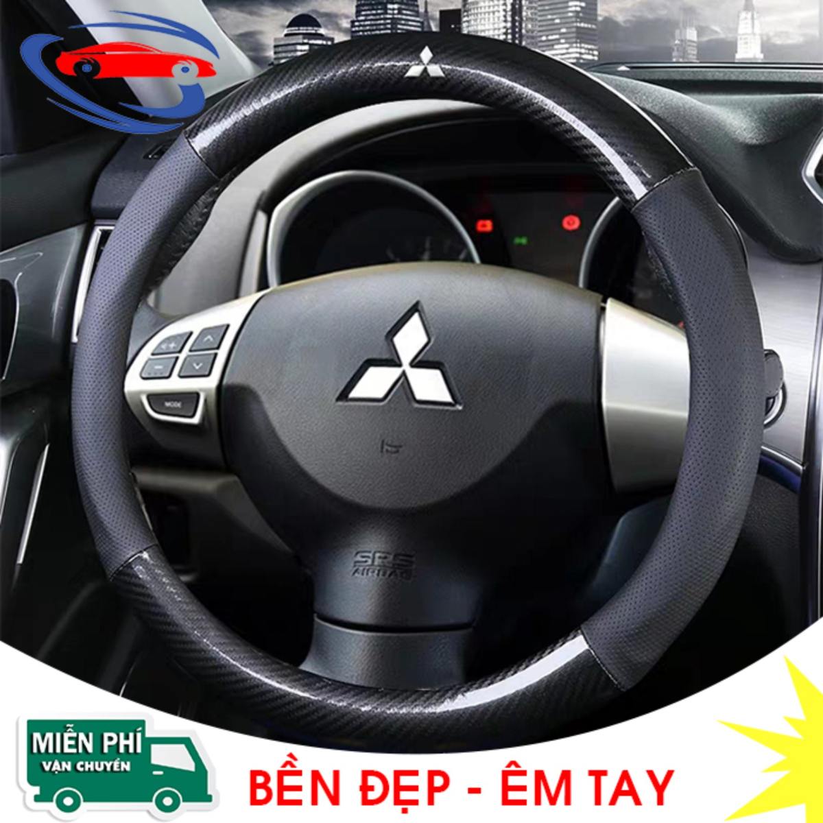 Bọc Vô Lăng Ô Tô Mitsubishi (Màu Đen) với Chất Liệu Da Carbon Cao Cấp, Độ Bền Cao, Thiết Kế Đơn Giản Tinh Tế