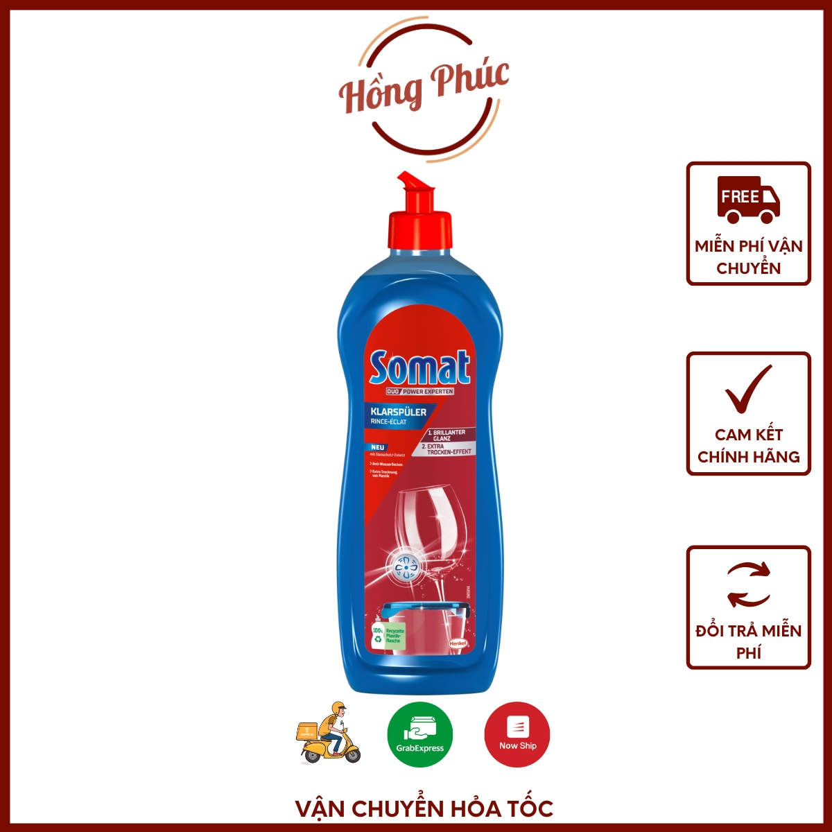 Nước làm bóng Somat nhập khẩu Đức chai 750ml - Nước làm bóng chén bát