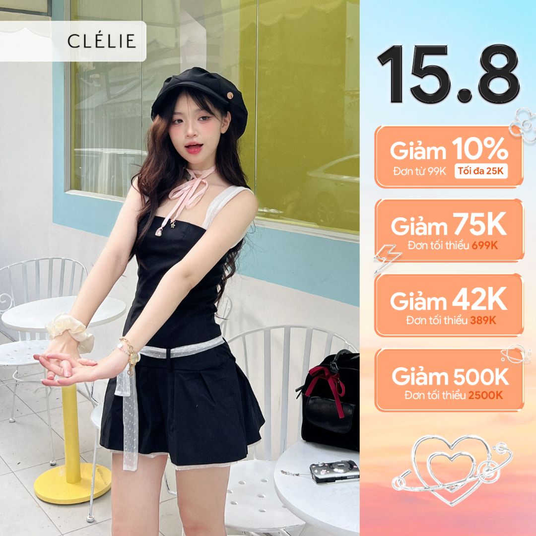 Đầm ôm dáng xoè xếp ly phối viền ren | Ricky dress - CLELIE