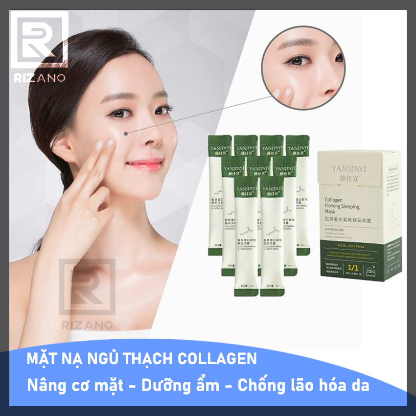 [HCM]RIZANO - 20 Gói Mặt Nạ Ngủ Thạch Collagen Mặt Nạ Dưỡng Da Nâng Cơ Mặt Dưỡng Ẩm Chống Lão Hóa Da Tái Tạo Phục Hồi Trẻ Hóa Da Trắng Da Giảm Nám Tàn Nhang Serum Dưỡng Da Mỹ Phẩm Nội Địa Trung