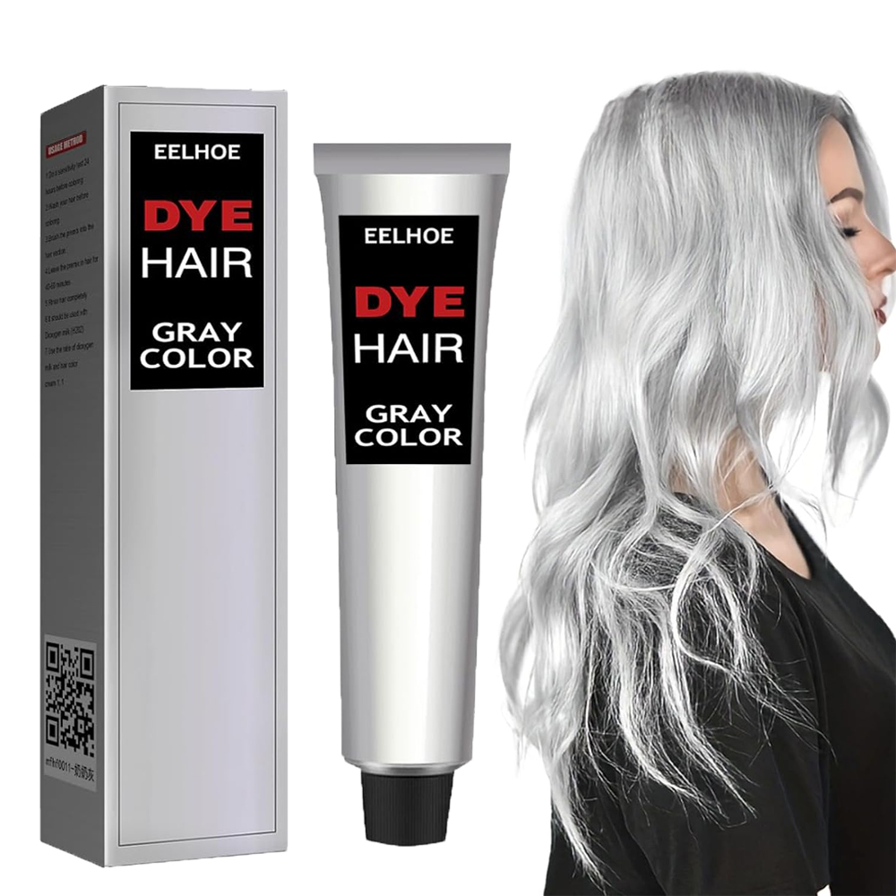 Thuốc nhuộm tóc màu xám bạc tự nhiên, thuốc nhuộm tóc màu xám bạc, thời trang và lâu trôi, cả nam và nữ đều dùng được