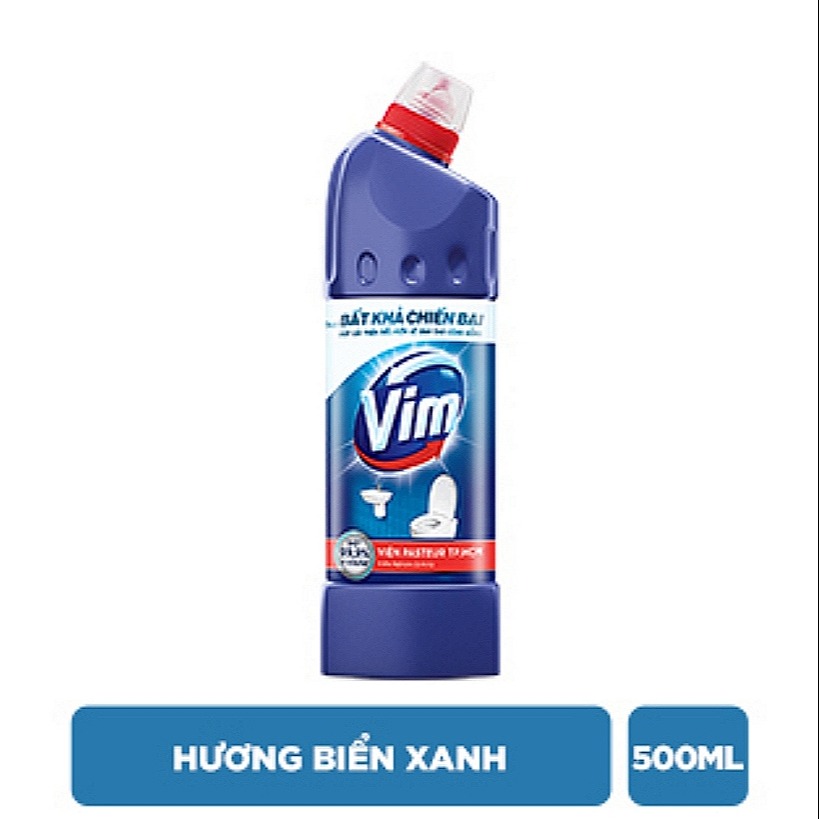 Nước tẩy bồn cầu toilet vim diệt khuẩn 500ml - xanh biển