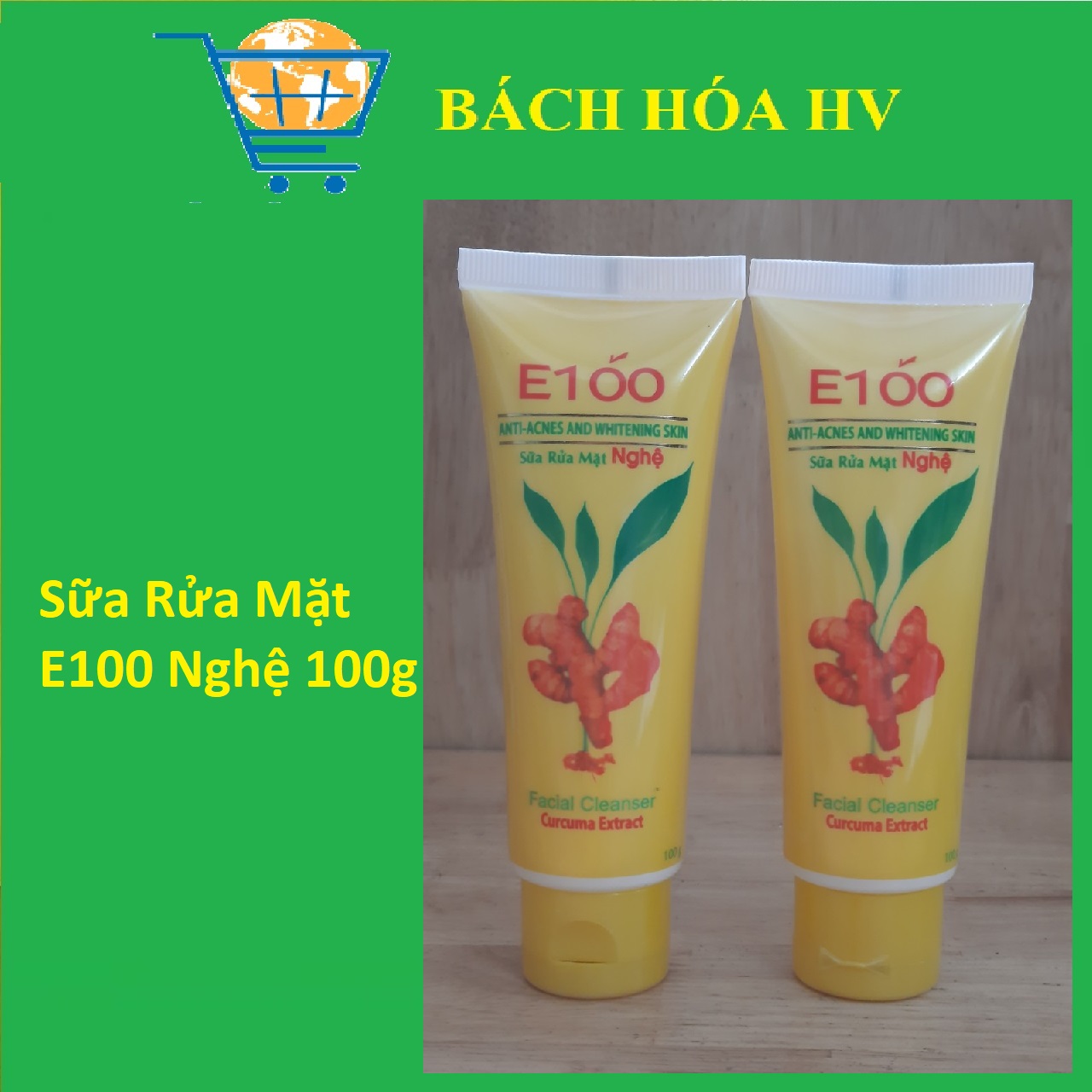 Combo 2 Tuýp Sữa Rửa Mặt E100 Nghệ - BACH HOA HV