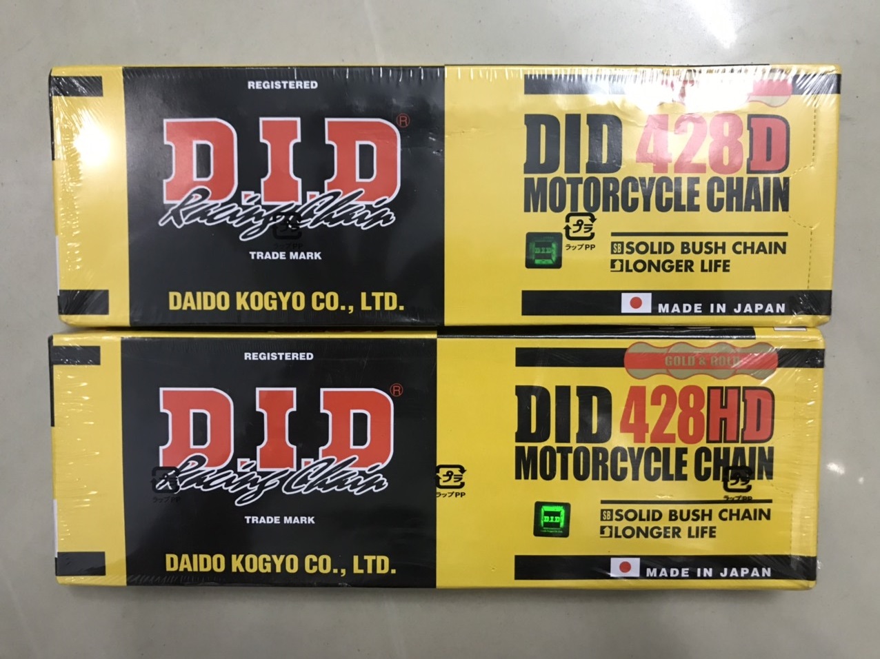 Sên DID 428HD Gold -10ly-130 mắt- có tem chống hàng giả- made in japan