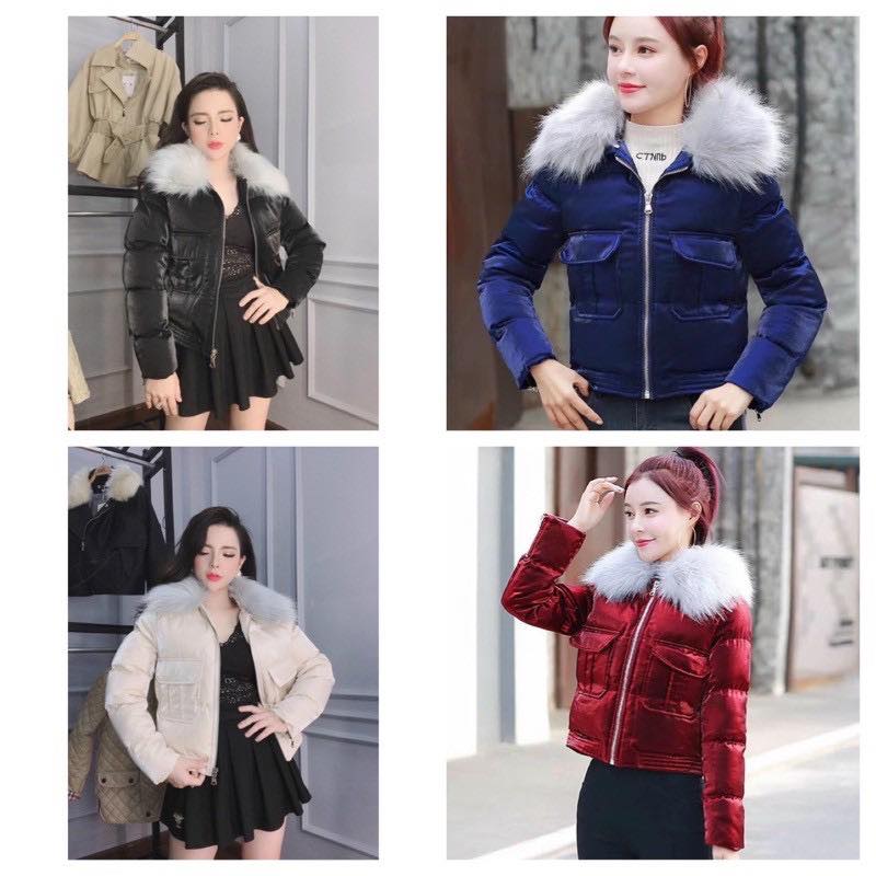 Áo phao nhung bóng cao cấp