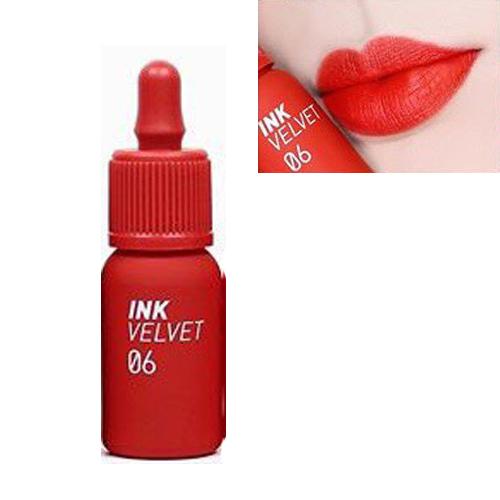 Son kem lì peripera ink the velvet 4g no. 15 màu đỏ cam